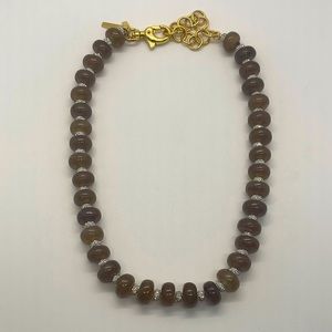 Lele Sadoughi. Rootbeer / stardust chunky beaded necklace.